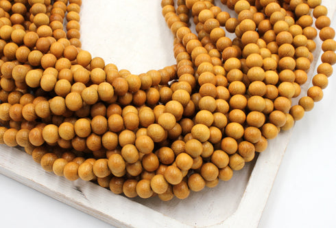 Nangka Wood Beads (Yellow Wood), 8mm, Round